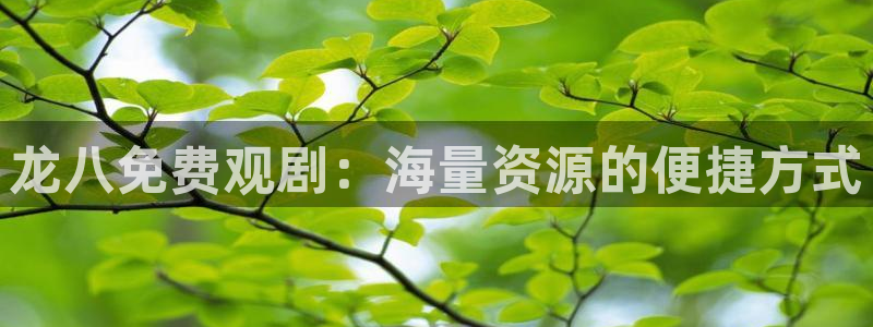 卧龙娱乐3代理：龙八免费观剧：海量资源的便捷方式